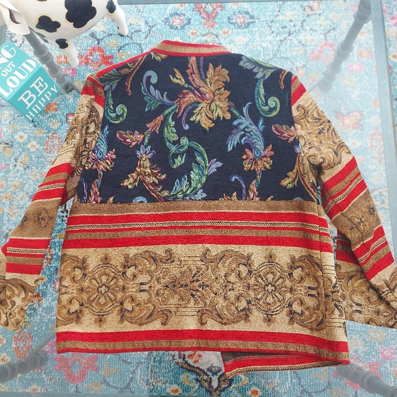 10P Sage Harbor Multi-colored Tapestry Jacket / Blazer - Picture 10 of 10